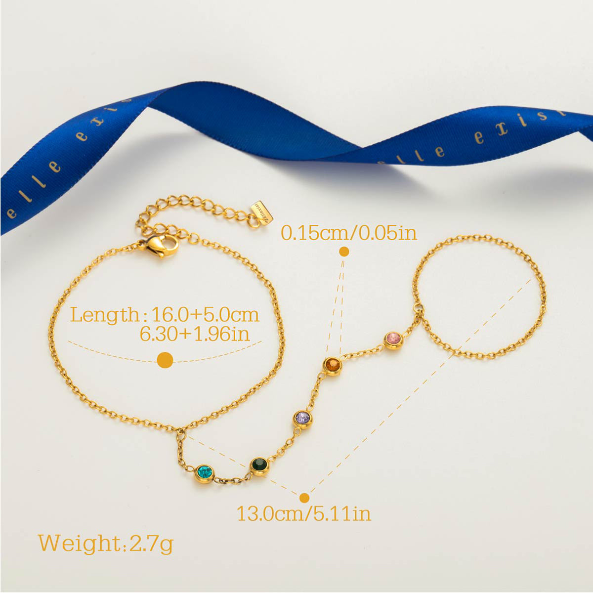Gem Drop Hand Chain